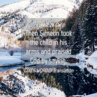 Picture 04 - Luke 2:28 GW - Then Simeon took the child in his arms and - Bible Verse Picture