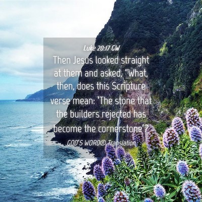 Picture 04 - Luke 20:17 GW - Then Jesus looked straight at them and asked, - Bible Verse Picture