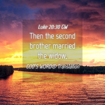 Picture 04 - Luke 20:30 GW - Then the second brother married the - Bible Verse Picture