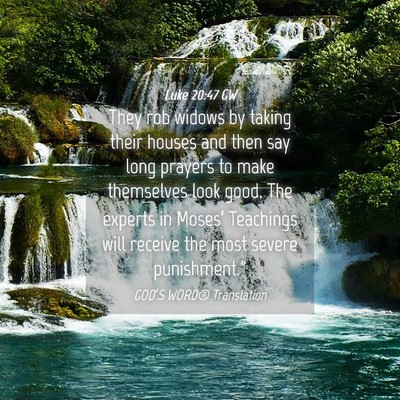 Picture 04 - Luke 20:47 GW - They rob widows by taking their houses and then - Bible Verse Picture