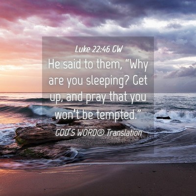 Picture 04 - Luke 22:46 GW - He said to them, “Why are you sleeping? Get up, - Bible Verse Picture