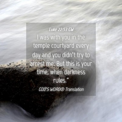 Picture 04 - Luke 22:53 GW - I was with you in the temple courtyard every day - Bible Verse Picture