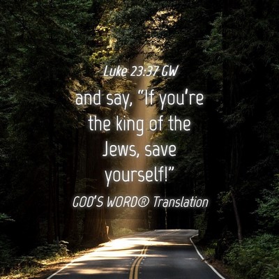Picture 04 - Luke 23:37 GW - and say, “If you’re the king of the Jews, - Bible Verse Picture