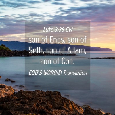 Picture 04 - Luke 3:38 GW - son of Enos, son of Seth, son of Adam, son of - Bible Verse Picture