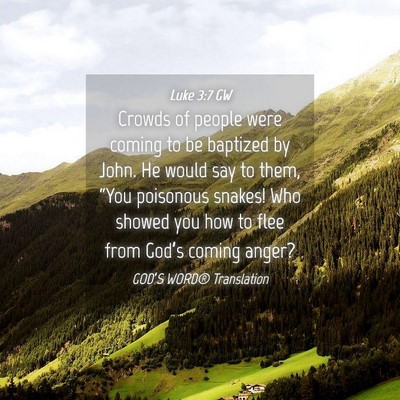 Picture 04 - Luke 3:7 GW - Crowds of people were coming to be baptized by - Bible Verse Picture
