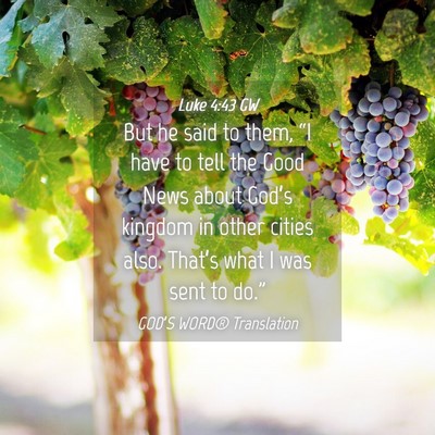 Picture 04 - Luke 4:43 GW - But he said to them, “I have to tell the Good - Bible Verse Picture
