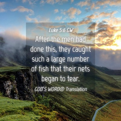 Picture 04 - Luke 5:6 GW - After the men had done this, they caught such a - Bible Verse Picture