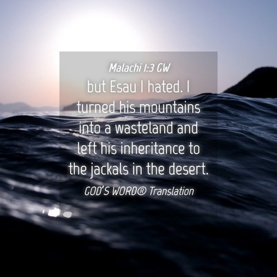 Picture 04 - Malachi 1:3 GW - but Esau I hated. I turned his mountains into a - Bible Verse Picture