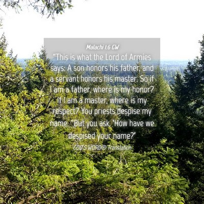 Picture 04 - Malachi 1:6 GW - “This is what the Lord of Armies says: A son - Bible Verse Picture