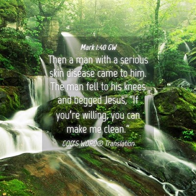 Picture 04 - Mark 1:40 GW - Then a man with a serious skin disease came to - Bible Verse Picture