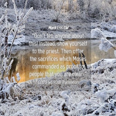 Picture 04 - Mark 1:44 GW - “Don’t tell anyone about this! Instead, show - Bible Verse Picture