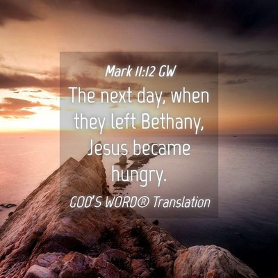 Picture 04 - Mark 11:12 GW - The next day, when they left Bethany, Jesus - Bible Verse Picture