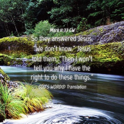 Picture 04 - Mark 11:33 GW - So they answered Jesus, “We don’t know.” - Bible Verse Picture