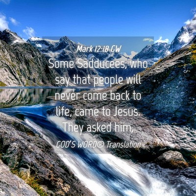 Picture 04 - Mark 12:18 GW - Some Sadducees, who say that people will never - Bible Verse Picture