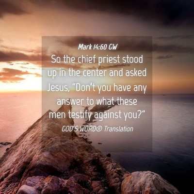 Picture 04 - Mark 14:60 GW - So the chief priest stood up in the center and - Bible Verse Picture