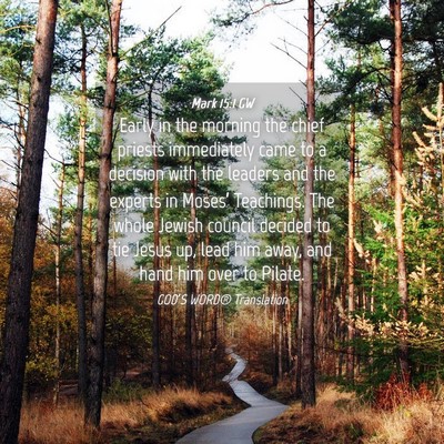 Picture 04 - Mark 15:1 GW - Early in the morning the chief priests - Bible Verse Picture