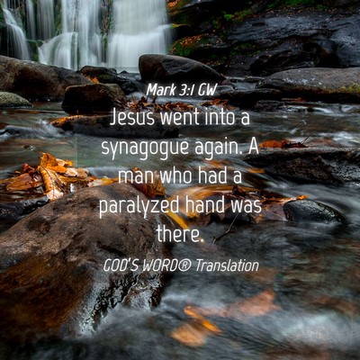 Picture 04 - Mark 3:1 GW - Jesus went into a synagogue again. A man who had - Bible Verse Picture
