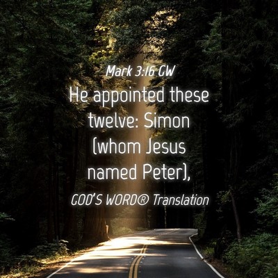 Picture 04 - Mark 3:16 GW - He appointed these twelve: Simon (whom Jesus - Bible Verse Picture