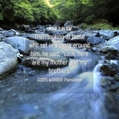 Picture 04 - Mark 3:34 GW - Then looking at those who sat in a circle around - Bible Verse Picture