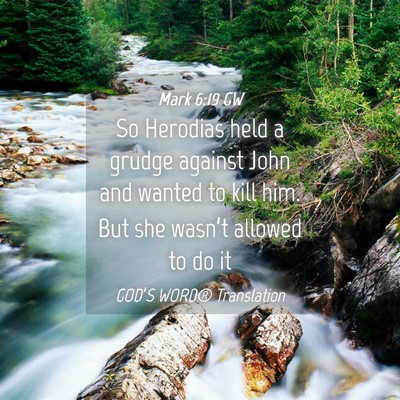 Picture 04 - Mark 6:19 GW - So Herodias held a grudge against John and wanted - Bible Verse Picture