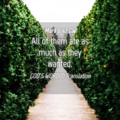 Picture 04 - Mark 6:42 GW - All of them ate as much as they - Bible Verse Picture
