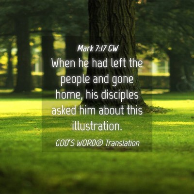 Picture 04 - Mark 7:17 GW - When he had left the people and gone home, his - Bible Verse Picture