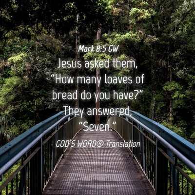 Picture 04 - Mark 8:5 GW - Jesus asked them, “How many loaves of bread do - Bible Verse Picture