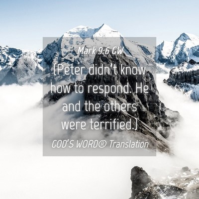 Picture 04 - Mark 9:6 GW - (Peter didn’t know how to respond. He and the - Bible Verse Picture
