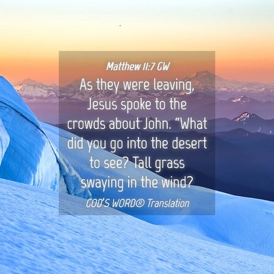 Picture 04 - Matthew 11:7 GW - As they were leaving, Jesus spoke to the crowds - Bible Verse Picture