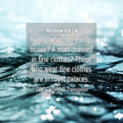 Picture 04 - Matthew 11:8 GW - Really, what did you go to see? A man dressed in - Bible Verse Picture