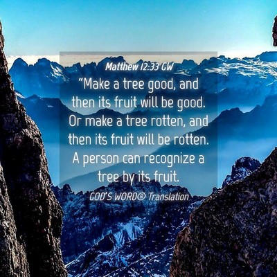 Picture 04 - Matthew 12:33 GW - “Make a tree good, and then its fruit will be - Bible Verse Picture