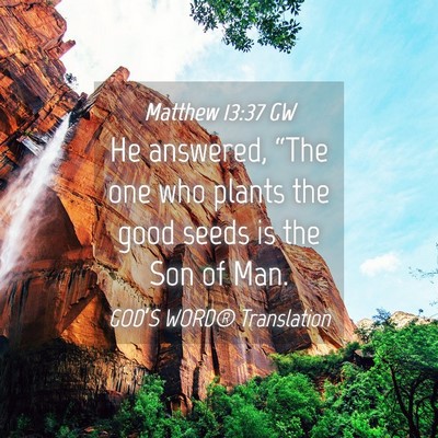 Picture 04 - Matthew 13:37 GW - He answered, “The one who plants the good seeds - Bible Verse Picture