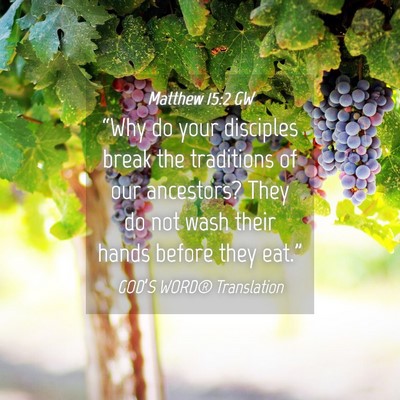 Picture 04 - Matthew 15:2 GW - “Why do your disciples break the traditions of - Bible Verse Picture