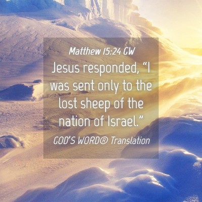 Picture 04 - Matthew 15:24 GW - Jesus responded, “I was sent only to the lost - Bible Verse Picture