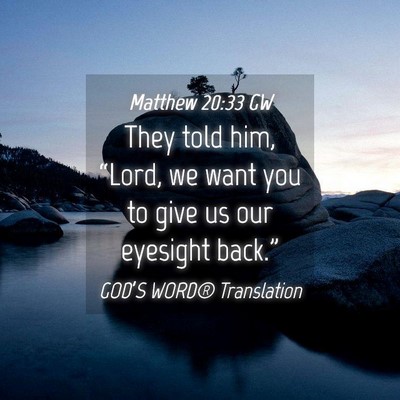 Picture 04 - Matthew 20:33 GW - They told him, “Lord, we want you to give us - Bible Verse Picture