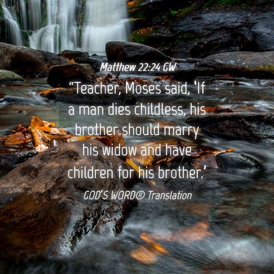 Picture 04 - Matthew 22:24 GW - “Teacher, Moses said, ‘If a man dies - Bible Verse Picture