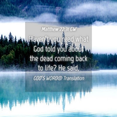 Picture 04 - Matthew 22:31 GW - Haven’t you read what God told you about the - Bible Verse Picture