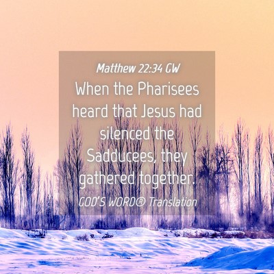 Picture 04 - Matthew 22:34 GW - When the Pharisees heard that Jesus had silenced - Bible Verse Picture