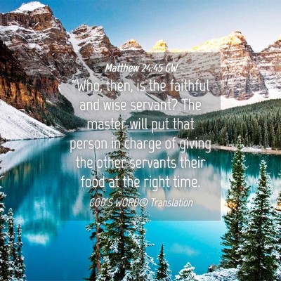 Picture 04 - Matthew 24:45 GW - “Who, then, is the faithful and wise servant? - Bible Verse Picture