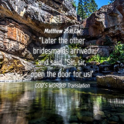 Picture 04 - Matthew 25:11 GW - “Later the other bridesmaids arrived and said, - Bible Verse Picture
