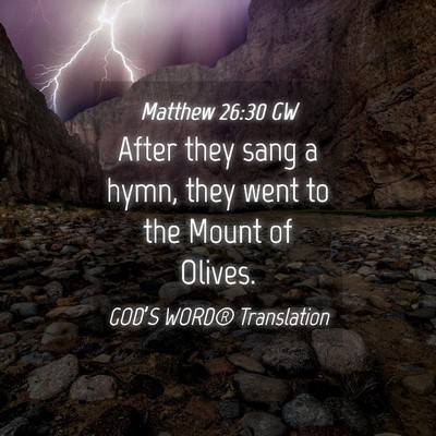Picture 04 - Matthew 26:30 GW - After they sang a hymn, they went to the Mount of - Bible Verse Picture