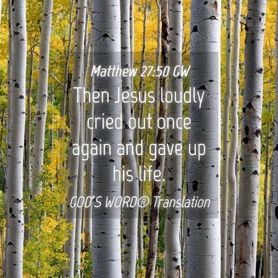 Picture 04 - Matthew 27:50 GW - Then Jesus loudly cried out once again and gave - Bible Verse Picture