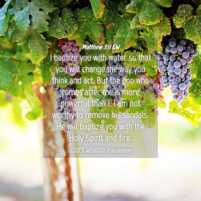 Picture 04 - Matthew 3:11 GW - I baptize you with water so that you will change - Bible Verse Picture