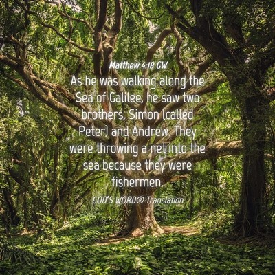 Picture 04 - Matthew 4:18 GW - As he was walking along the Sea of Galilee, he - Bible Verse Picture