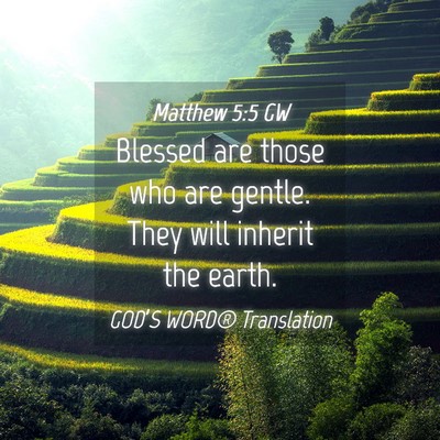 Picture 04 - Matthew 5:5 GW - Blessed are those who are gentle. They will - Bible Verse Picture