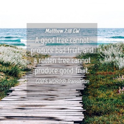 Picture 04 - Matthew 7:18 GW - A good tree cannot produce bad fruit, and a - Bible Verse Picture