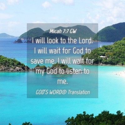 Picture 04 - Micah 7:7 GW - I will look to the Lord. I will wait for God to - Bible Verse Picture