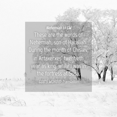 Picture 04 - Nehemiah 1:1 GW - These are the words of Nehemiah, son of Hacaliah: - Bible Verse Picture