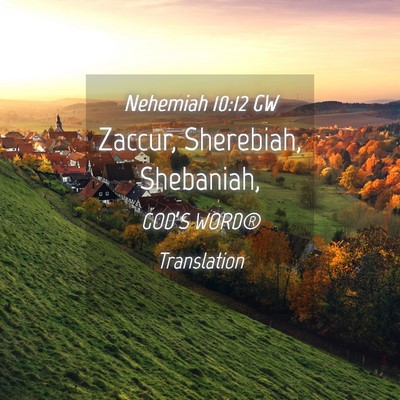 Picture 04 - Nehemiah 10:12 GW - Zaccur, Sherebiah, - Bible Verse Picture