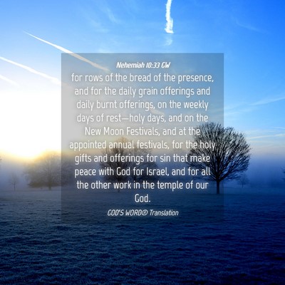 Picture 04 - Nehemiah 10:33 GW - for rows of the bread of the presence, and for - Bible Verse Picture